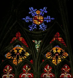 Fenster mit Darstellung der kaiserlichen Wappen mit Doppeladler, 1536